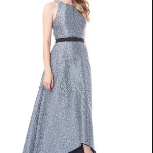 Kay Unger Blue Floral High Low Dress